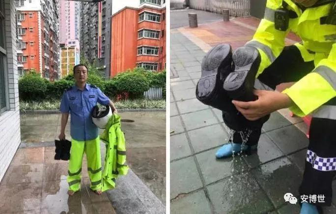 交警雨中執(zhí)勤，這次，請(qǐng)別再濕了衣裳！